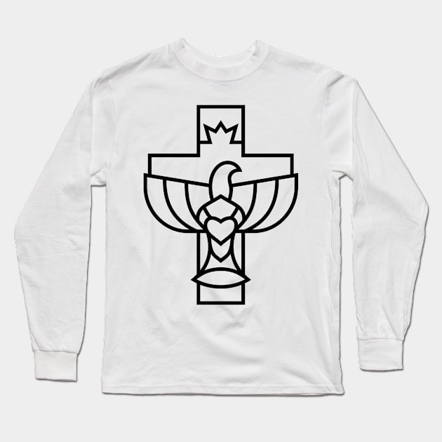 The cross of Jesus and the dove - a symbol of the Holy Spirit Long Sleeve T-Shirt by Reformer